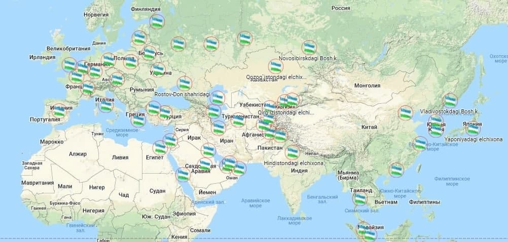 Карта мир работает в узбекистане